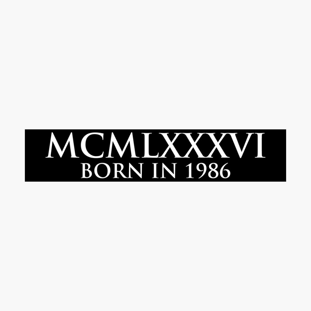 Picture of: Born in  (Roman numeral)” Poster for Sale by gemgemshop