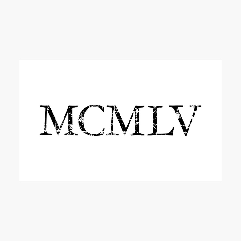 Picture of: MCMLV  Roman (Vintage Black) Birthday” Metal Printundefined by