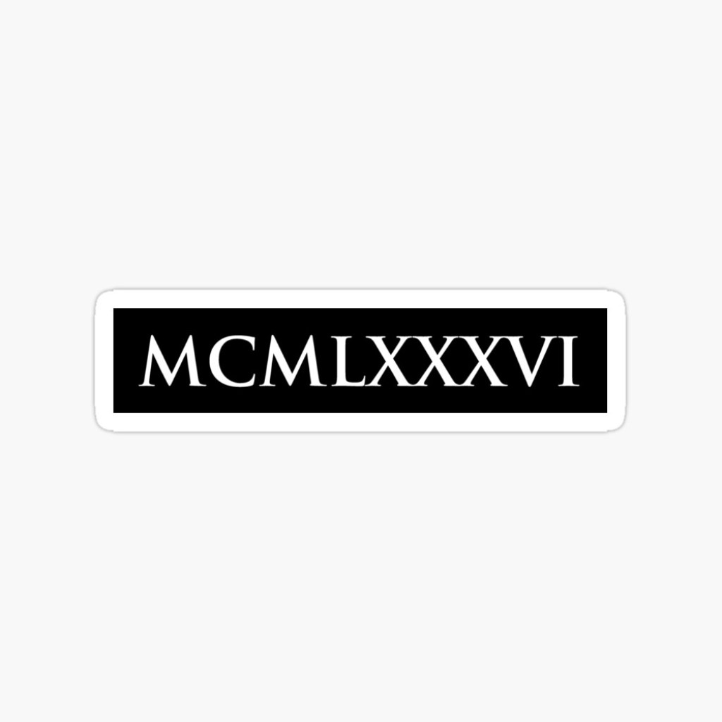 Picture of: MCMLXXXVI (Roman Numeral)” Poster for Sale by gemgemshop