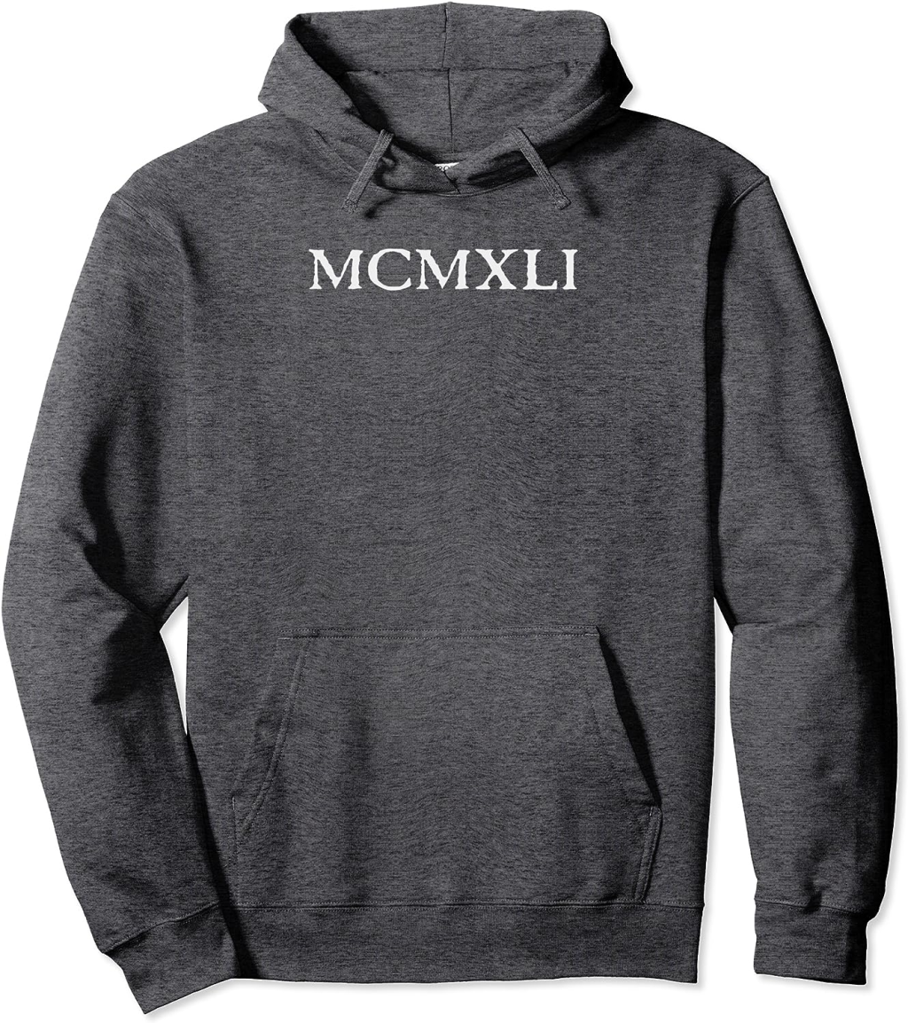 Picture of: – MCMXLI – Year In Roman Numerals – Birthday etc Pullover Hoodie