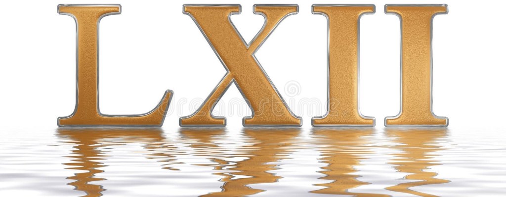 Picture of: Roman Numeral LXII, Duo Et Sexaginta, , Sixty Two, Reflected O