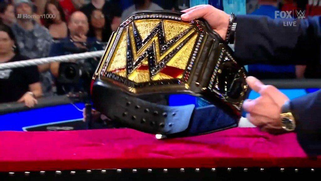 Picture of: Roman Reigns given BRAND NEW Universal Title from Triple H at the  Day  Celebration  WWE on FOX