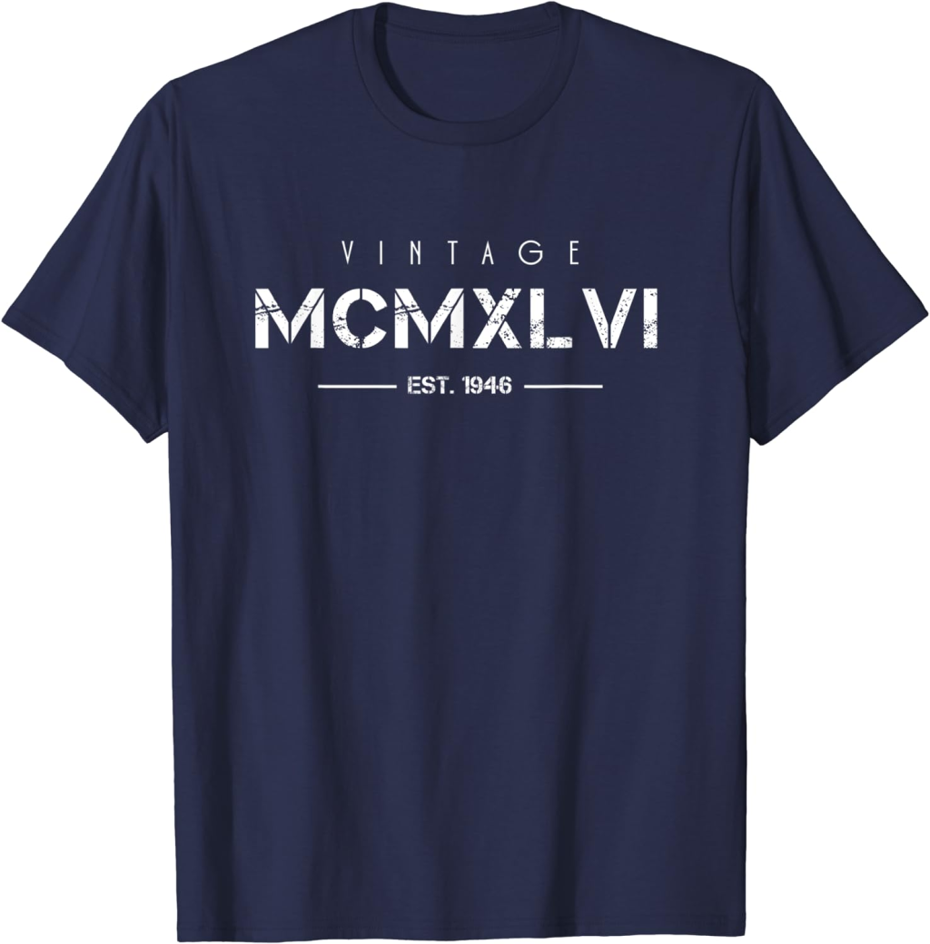 Picture of: Vintage Born In  Roman Numerals MCMXLVI Birthday T-Shirt
